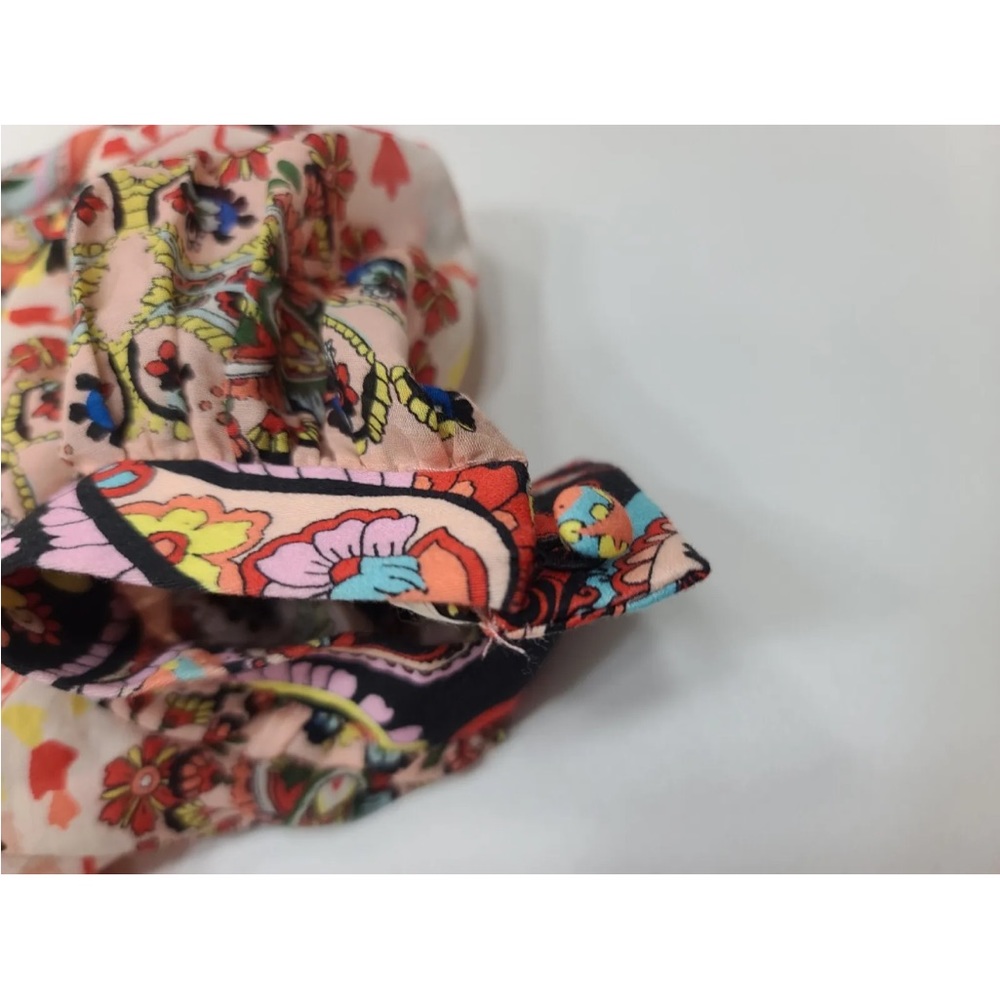 Alice + Olivia Margarite Tie Front Cropped Puff Sleeve Crop Top Size XS READ - Picture 4 of 9
